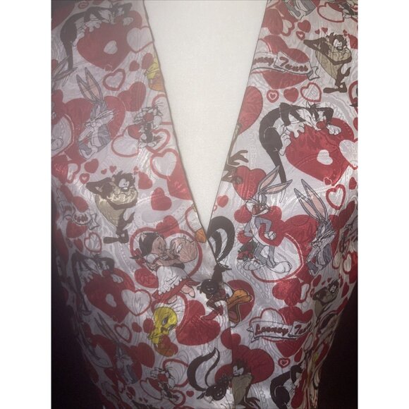 Looney Tunes Vest Valentines Day Cartoon Characters One Size Polyester - Picture 2 of 15